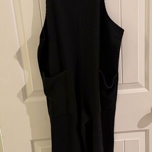 Black Sleeveless Knit Jumpsuit